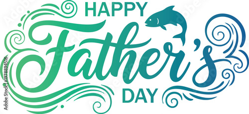 Title happy father's day watercolor typography illustration description a vibrant watercolor illustration with the text 'happy father's day' in decorative