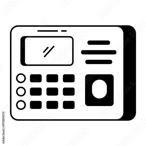 Φωτογραφία A glyph style icon showing attendance machine tracking