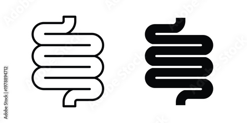 Intestines icon Outline Style. Vector Illustration in flat For Graphic Design