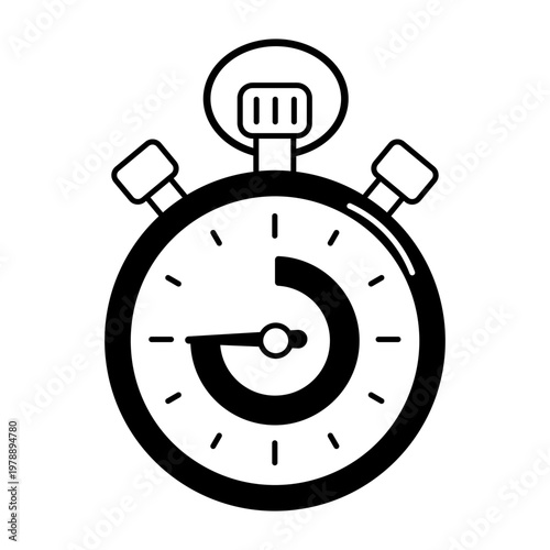 A glyph style icon showing time tracking activity
