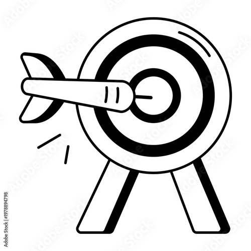 A glyph style icon showing target achieve