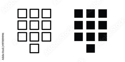 Keypad icon Outline Style. Vector Illustration in flat For Graphic Design