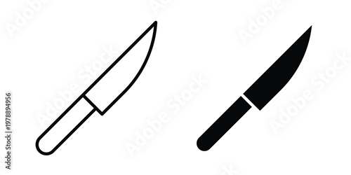 Kitchen knife icon Outline Style. Vector Illustration in flat For Graphic Design