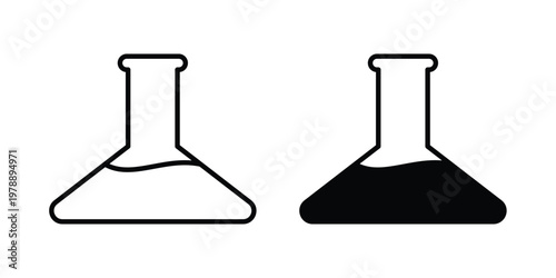 Lab flask icon Outline Style. Vector Illustration in flat For Graphic Design