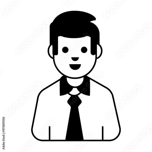 A glyph style icon depicting a manager