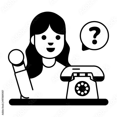 A glyph style icon representing call support