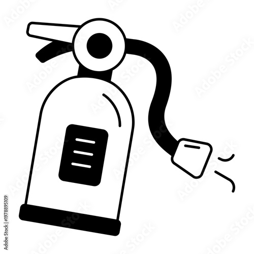 A glyph style icon representing fire extinguisher