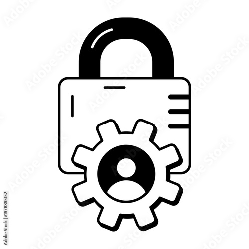 A glyph style icon depicting access control