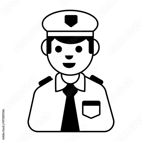 A glyph style icon representing a watchman