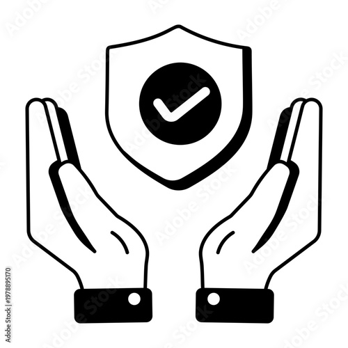 A glyph style icon representing health insurance