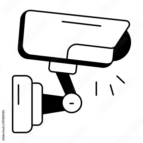 A glyph style icon depicting a cctv camera
