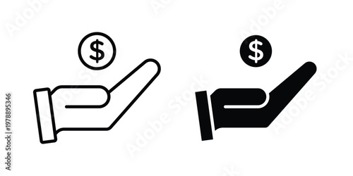 loan icon Outline Style. Vector Illustration in flat For Graphic Design