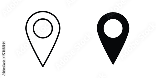 Location icon Outline Style. Vector Illustration in flat For Graphic Design