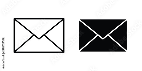 Mail icon Outline Style. Vector Illustration in flat For Graphic Design