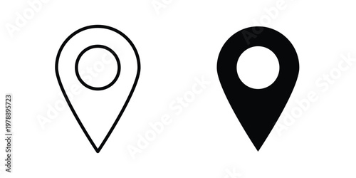 Map marker icon Outline Style. Vector Illustration in flat For Graphic Design