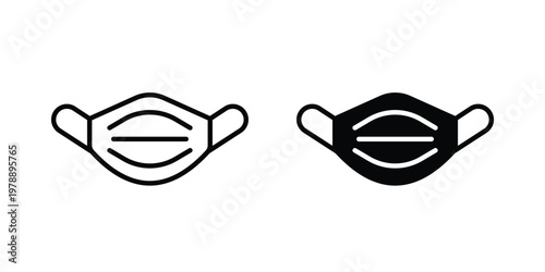 Mask icon Outline Style. Vector Illustration in flat For Graphic Design
