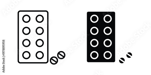 Medicine icon Outline Style. Vector Illustration in flat For Graphic Design