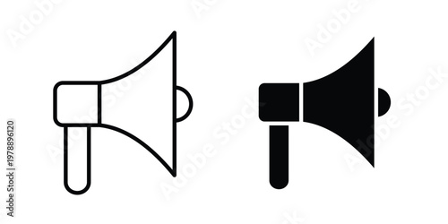 Megaphone icon Outline Style. Vector Illustration in flat For Graphic Design
