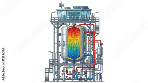 Industrial heat exchanger system diagram.
