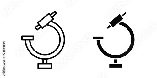 Microscope icon Outline Style. Vector Illustration in flat For Graphic Design