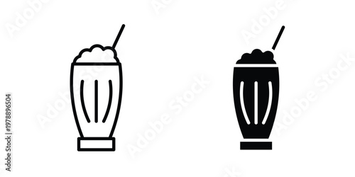 Milkshake icon Outline Style. Vector Illustration in flat For Graphic Design