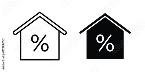 Mortgage icon Outline Style. Vector Illustration in flat For Graphic Design