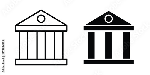 Museum icon Outline Style. Vector Illustration in flat For Graphic Design
