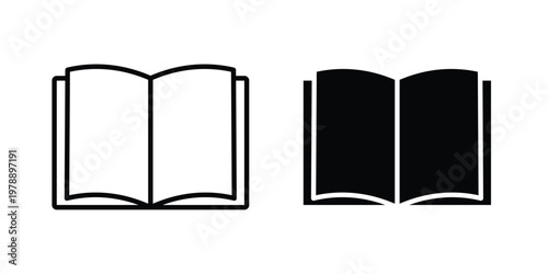 open book icon Outline Style. Vector Illustration in flat For Graphic Design