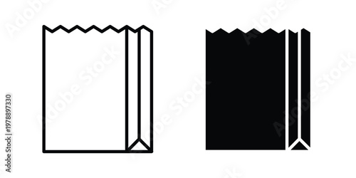 Paper bag icon Outline Style. Vector Illustration in flat For Graphic Design