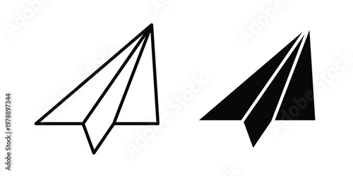 Paper plane icon Outline Style. Vector Illustration in flat For Graphic Design