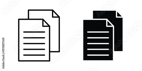 papers icon Outline Style. Vector Illustration in flat For Graphic Design