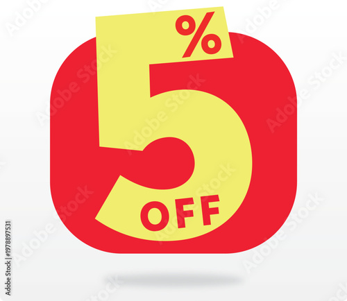 5% product, sticker, tag, banner, percent, commerce, business, discount, price, marketing, retail. Set, icon, vector, label, special, offer, value, ads, sales, store, off