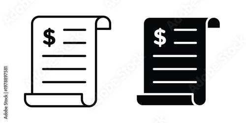 Payroll icon Outline Style. Vector Illustration in flat For Graphic Design