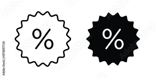 Percentage icon Outline Style. Vector Illustration in flat For Graphic Design