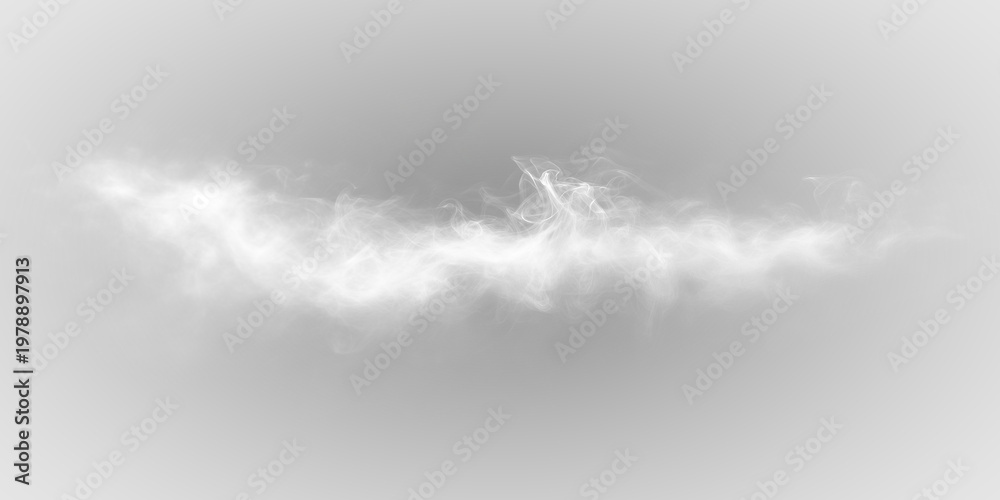 Fototapeta premium white smoke plume isolated on black background