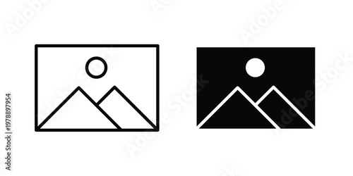 Picture icon Outline Style. Vector Illustration in flat For Graphic Design