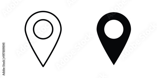 Pin icon Outline Style. Vector Illustration in flat For Graphic Design