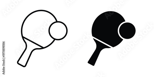 Ping pong icon Outline Style. Vector Illustration in flat For Graphic Design