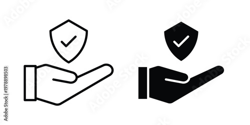 Policyholder icon Outline Style. Vector Illustration in flat For Graphic Design