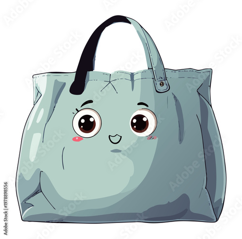  Bolso con expresión tierna y ojos grandes en estilo ilustrado.
