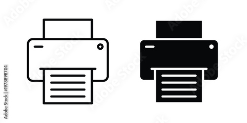 Print icon Outline Style. Vector Illustration in flat For Graphic Design