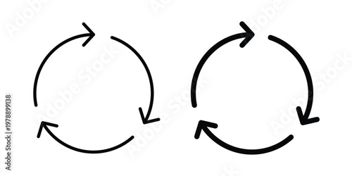 Recycle icon Outline Style. Vector Illustration in flat For Graphic Design