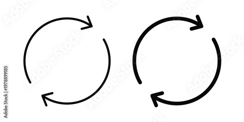 Refresh icon Outline Style. Vector Illustration in flat For Graphic Design