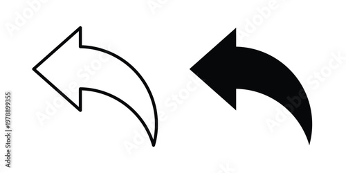 Reply icon Outline Style. Vector Illustration in flat For Graphic Design