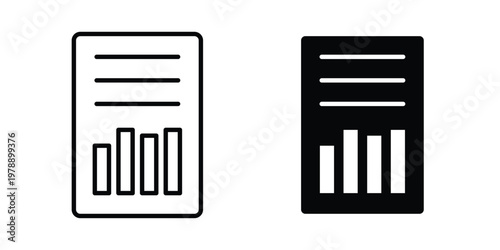 Report icon Outline Style. Vector Illustration in flat For Graphic Design