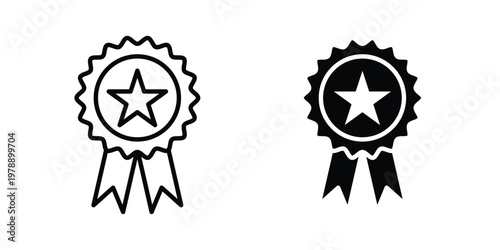 Rosette icon Outline Style. Vector Illustration in flat For Graphic Design
