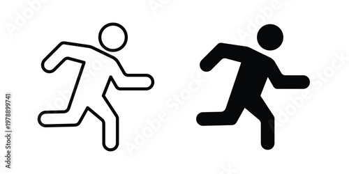 Running icon Outline Style. Vector Illustration in flat For Graphic Design