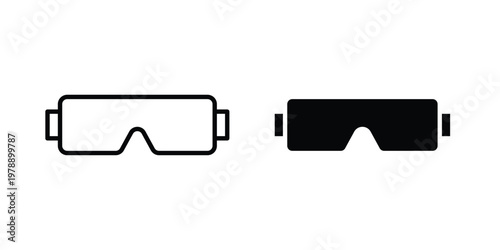 Safety goggles icon Outline Style. Vector Illustration in flat For Graphic Design