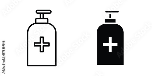 Sanitizer icon Outline Style. Vector Illustration in flat For Graphic Design
