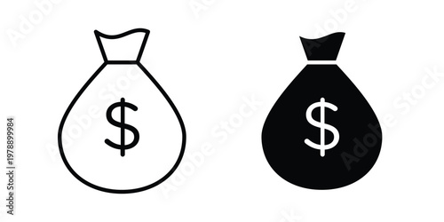 Savings icon Outline Style. Vector Illustration in flat For Graphic Design